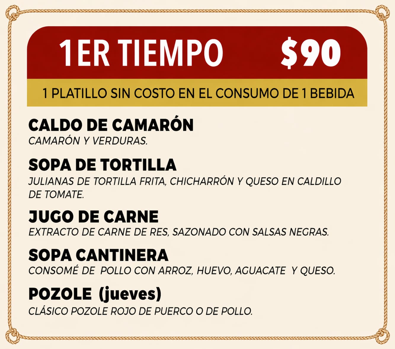 Menú - 1er Tiempo